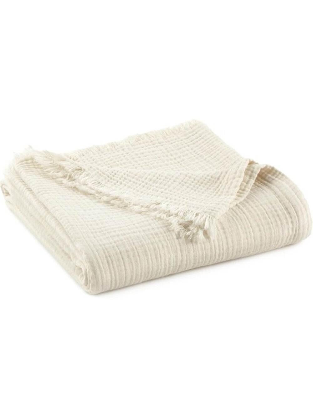 Cozy 100% Cotton Organic Muslin Throw Blanket - Soft 4-Layer Decor for Couch